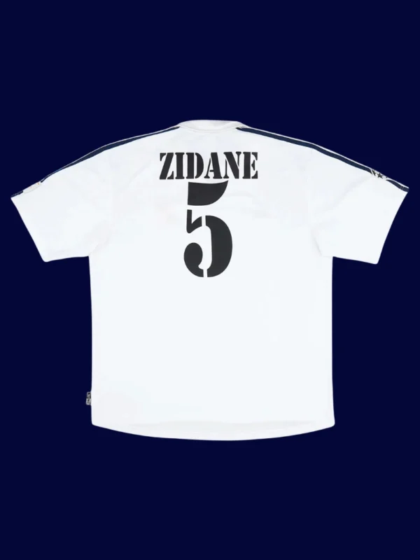 Zidane Real Madrid centenary home retro jersey back 02/03 with #5, high-quality breathable design.