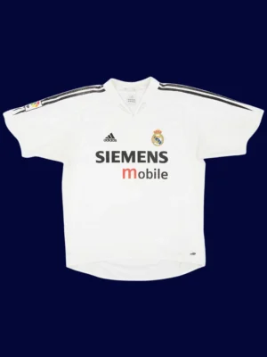 Zidane Real Madrid home white retro jersey front 04/05, high-quality breathable fan gear.