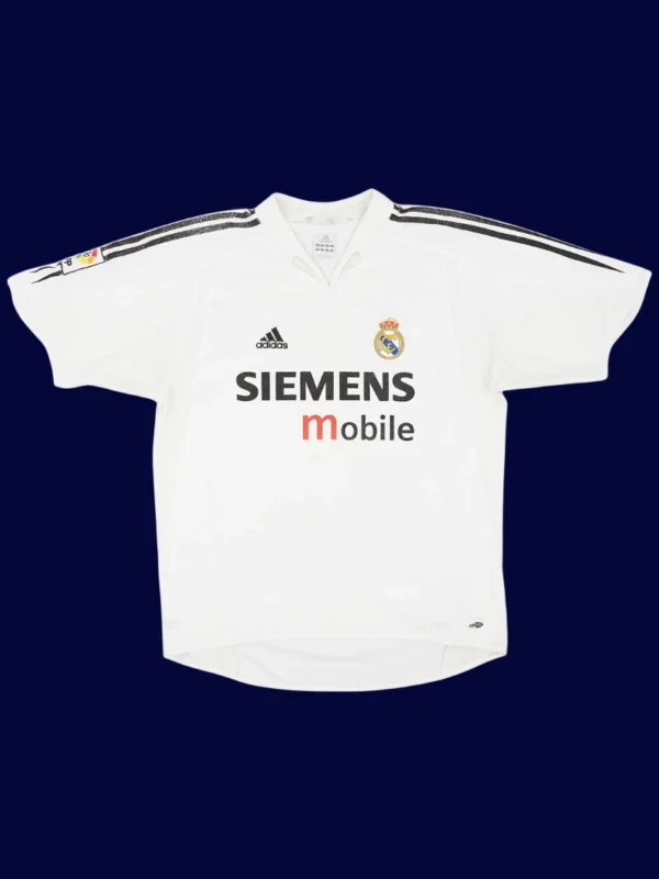 Zidane Real Madrid home white retro jersey front 04/05, high-quality breathable fan gear.