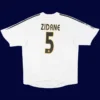 Zidane Real Madrid home white retro jersey back 04/05 with #5, high-quality breathable design.