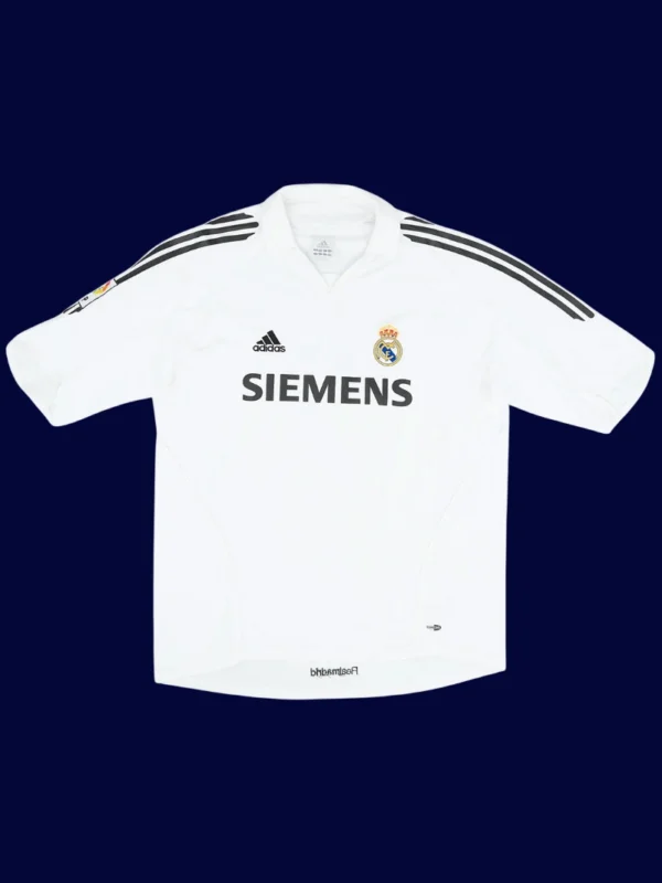 Zidane Real Madrid home white retro jersey front 05/06, high-quality breathable fan gear.