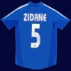 Zidane Real Madrid third blue retro jersey back 04/05 with #5, high-quality breathable design.