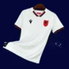 Albania 2025 away white football jersey front view with national crest, fans version