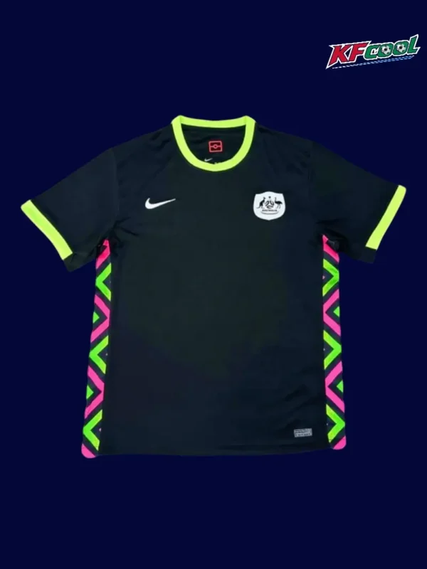 Australia 25/26 black home football jersey front with crest