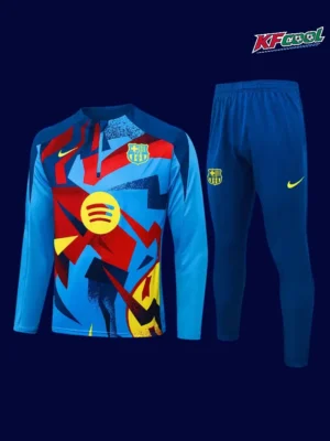 Barcelona 2026 football training tracksuit front with full-zip design