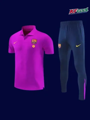 Barcelona 2627 purple POLO training top front / official club crest