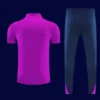 Back view of Barcelona 2627 purple POLO training top / tailored fit
