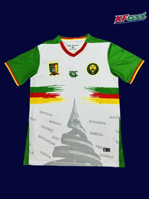 Cameroon 25/26 third white football jersey front with official crest