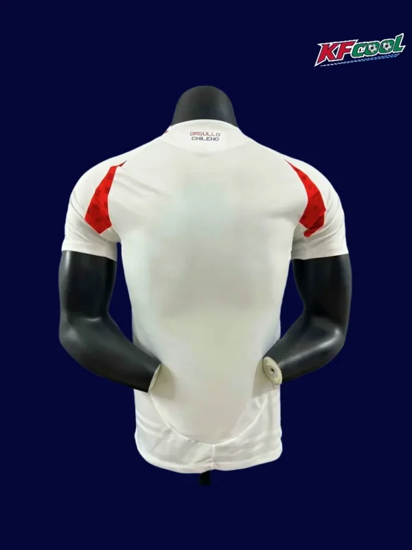 Back view of Chile 24/25 away player jersey with custom number