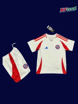 Chile kids 24/25 away white football jersey front with youth fit