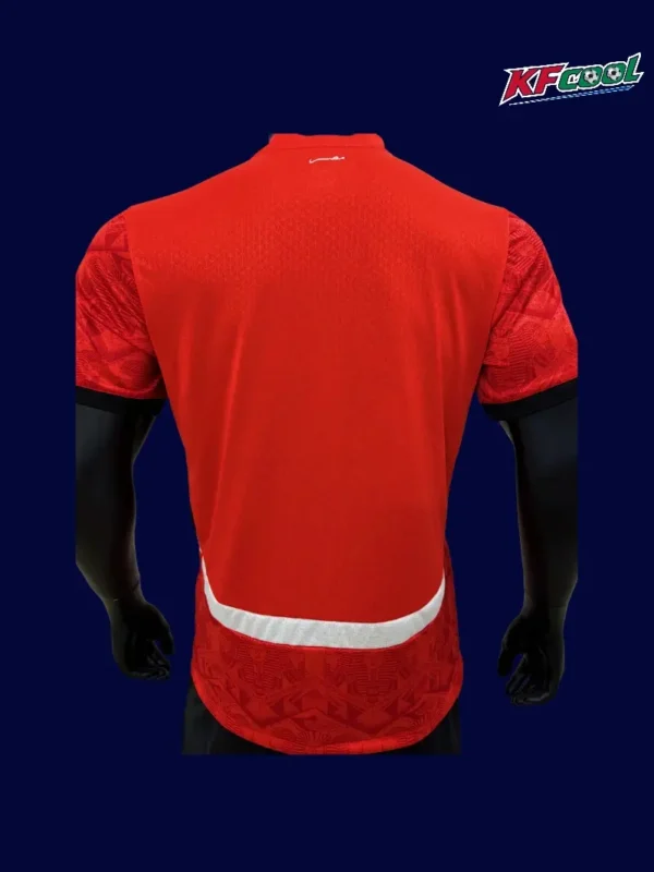 Back view of Egypt 2025 home red player jersey