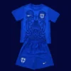 Finland kids 25/26 away blue football jersey front youth fit