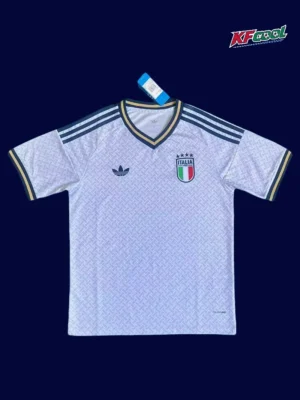 Italy away white jersey 26/27 fans version front, clean design.