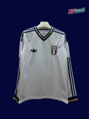 Italy away white long-sleeve jersey 26/27 fans version front.