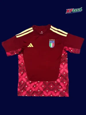Italy goalkeeper brown-red jersey 26/27 front with padding.