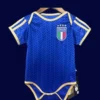 Italy baby home blue onesie 26/27 front, soft infant crawl suit.