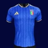Italy home blue jersey 26/27 player version front, athletic fit.
