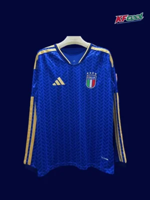 Italy long-sleeve home blue jersey 26/27 fans version front.