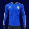Italy long-sleeve home player jersey 26/27 front, performance cut.