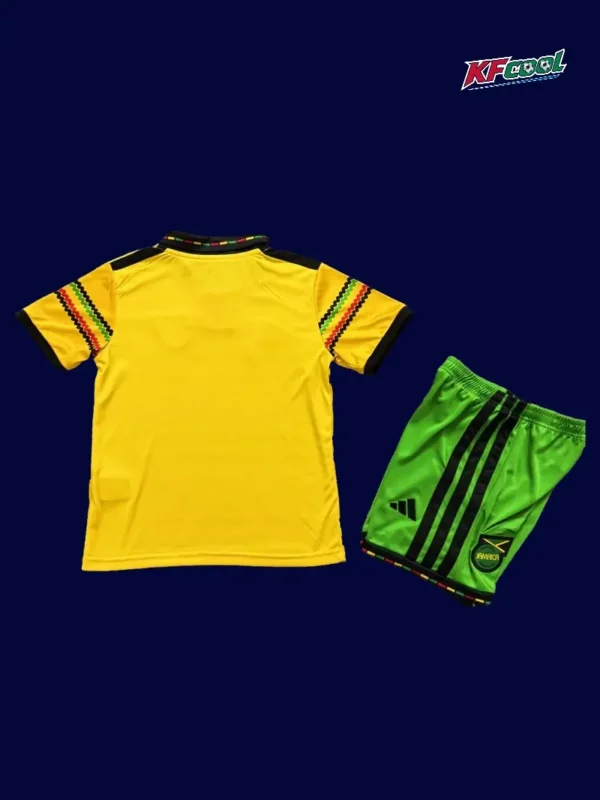 Back view of Jamaica kids 26/27 home yellow kit