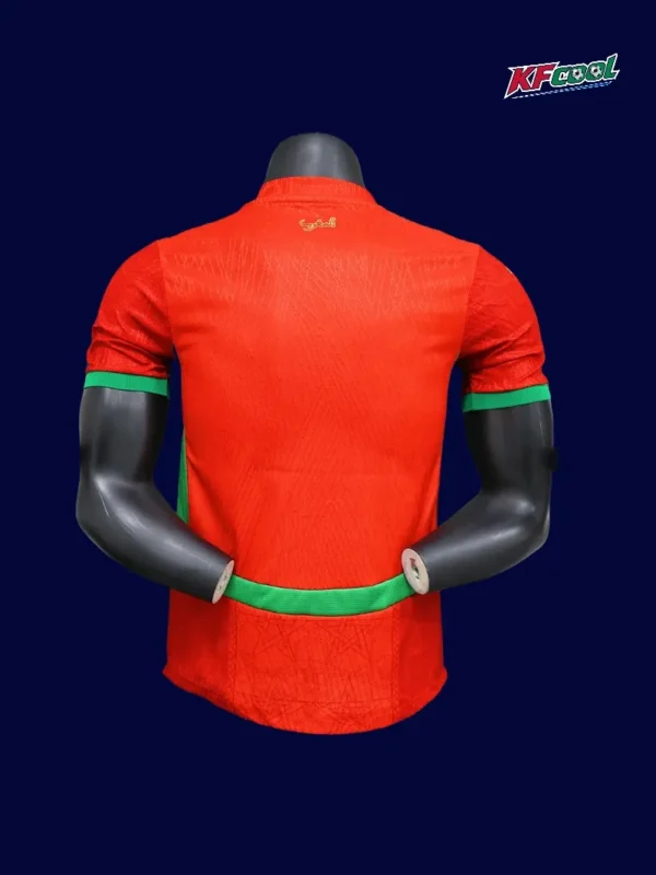 Back view of Morocco 25/26 home red player version shirt
