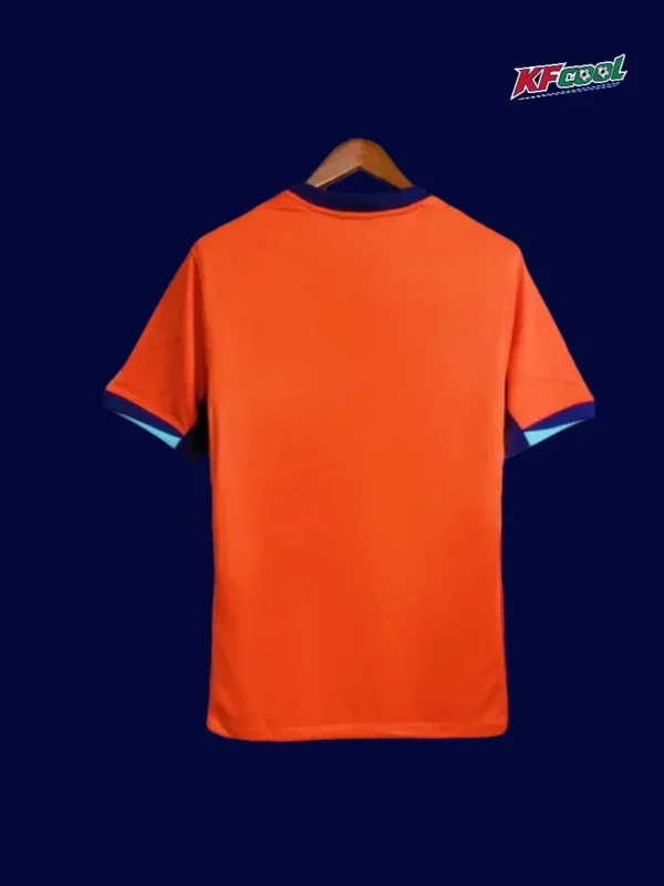Back view of Netherlands 2024 home orange fans jersey
