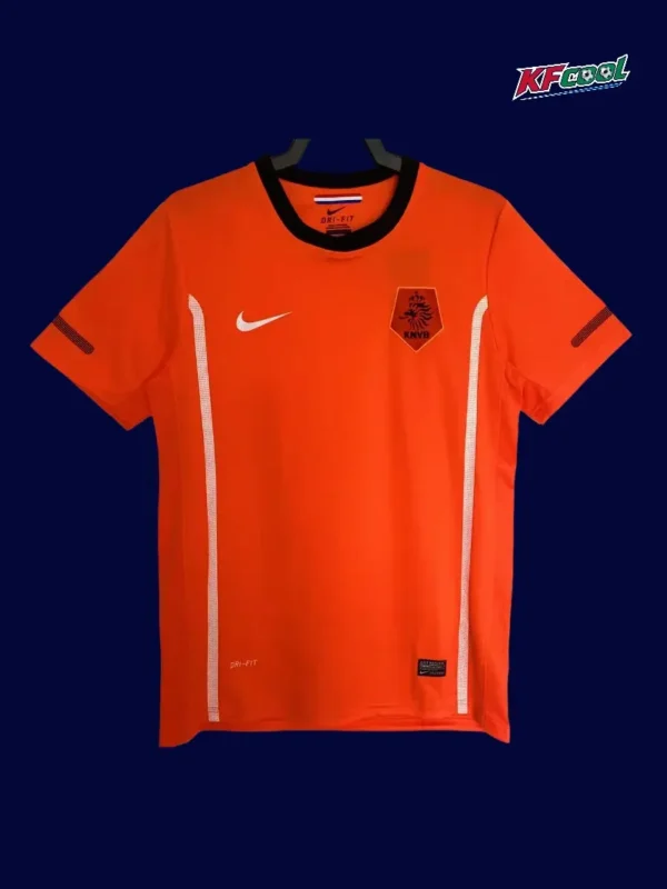 Netherlands 2010 home orange retro football jersey front