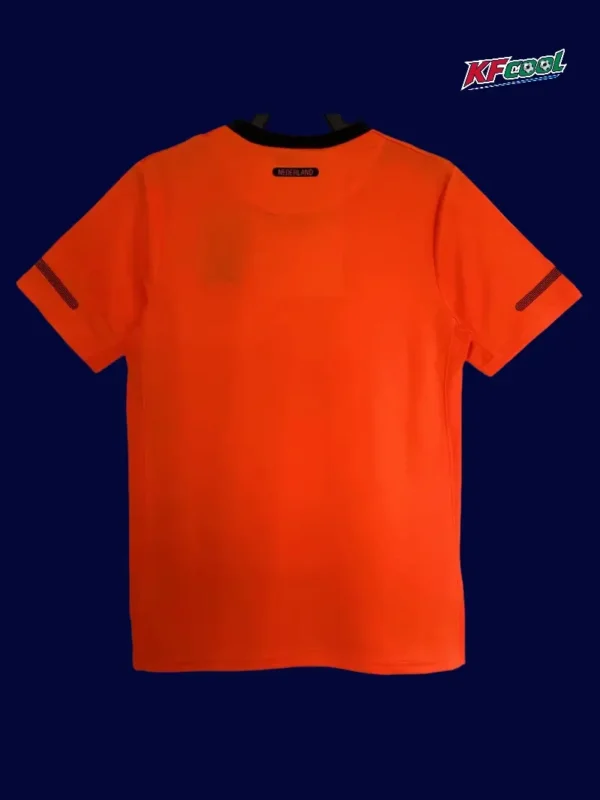 Back view of Netherlands 2010 home orange retro jersey