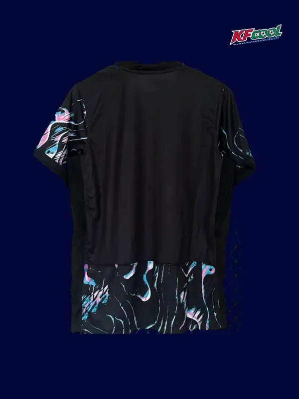 Back view of South Korea 24/25 away black fans jersey