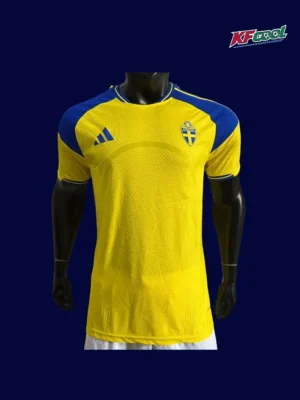 Sweden home player jersey 26/27 front, performance cut.