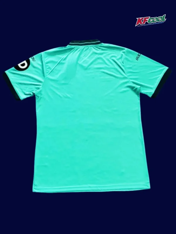 Back view of Wolverhampton 25/26 green football jersey