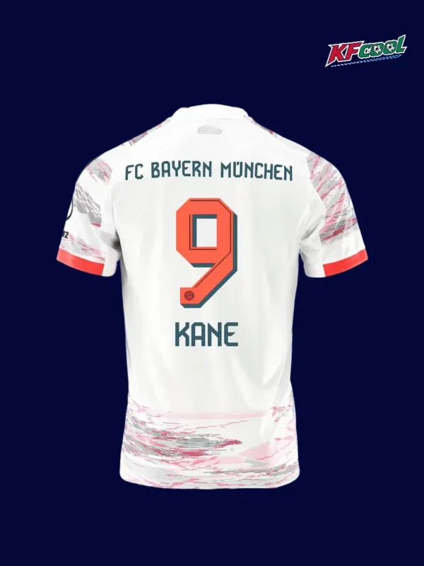 Kane 9 Bayern Munich away jersey 24/25 back view name print