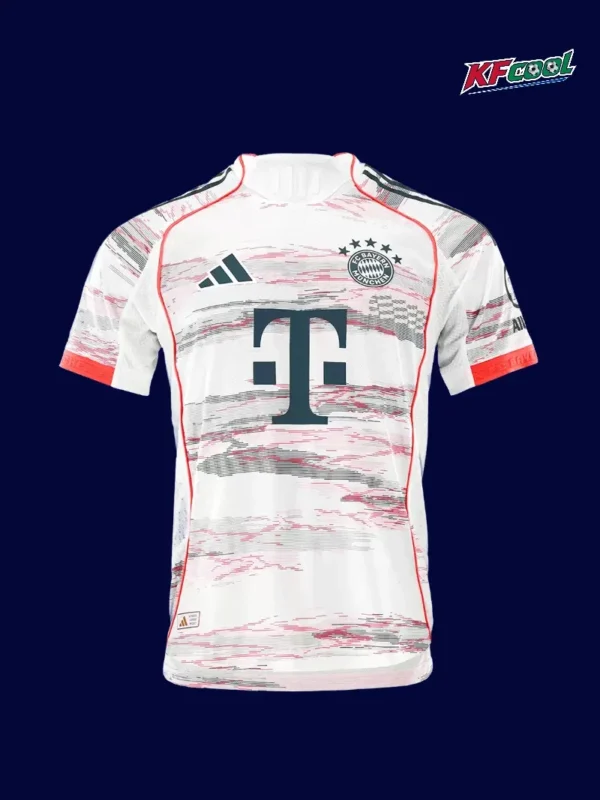 Kane 9 Bayern Munich away white jersey 25/26 player version front slim fit