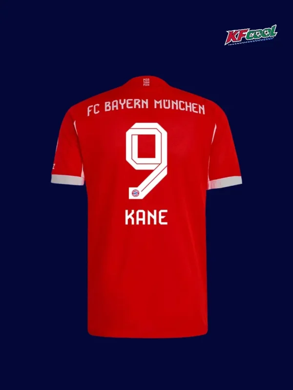 Kane 9 Bayern Munich home red player jersey 25/26 back view