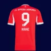 Kane 9 Bayern Munich home red jersey 25/26 back view printed number