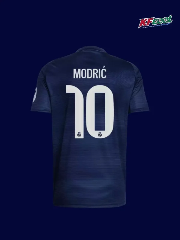 Modrić 10 Real Madrid away jersey 25/26 back view printed name