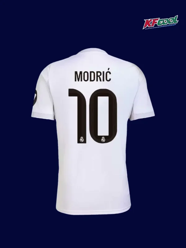 Modrić 10 Real Madrid Home White Jersey 2526B - KFCool – Football Jerseys & Soccer Kits Store Modrić 10 Real Madrid home white jersey 25/26 back view