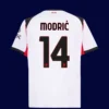 Modrić 14 AC Milan away white jersey 25/26 back view