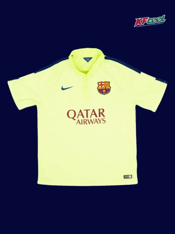 Neymar JR 11 Barcelona Third Yellow Retro Jersey 1415A - KFCool – Football Jerseys & Soccer Kits Store Neymar JR 11 Barcelona third yellow retro jersey 14/15 front