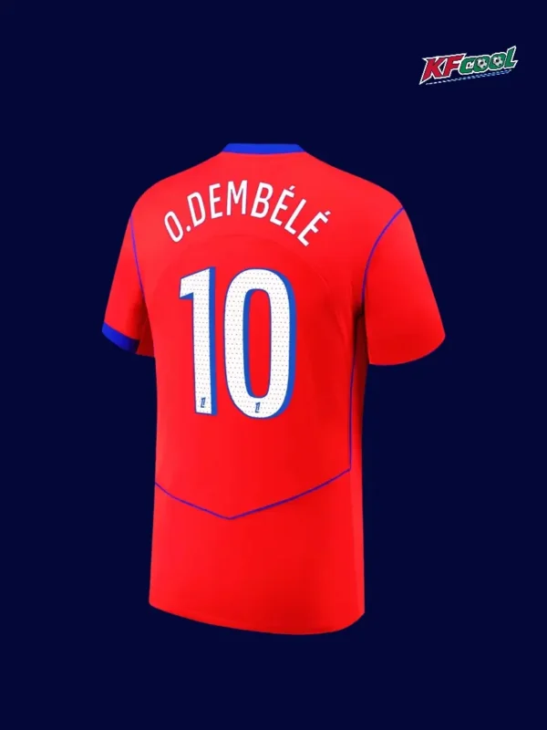 O.Dembélé 10 PSG third red jersey 25/26 back