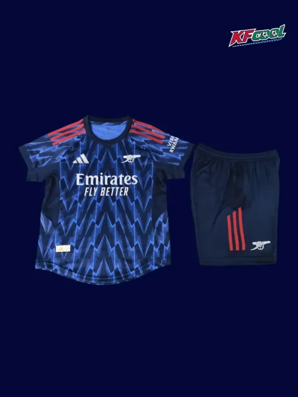 Arsenal Away Blue Kids kits 2526 Player Version B - KFCool – Football Jerseys & Soccer Kits Store Arsenal away blue jersey back number ventilation mesh 25/26