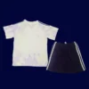ManU 25/26 Kids Away White Back, flat rear, youth size numbering