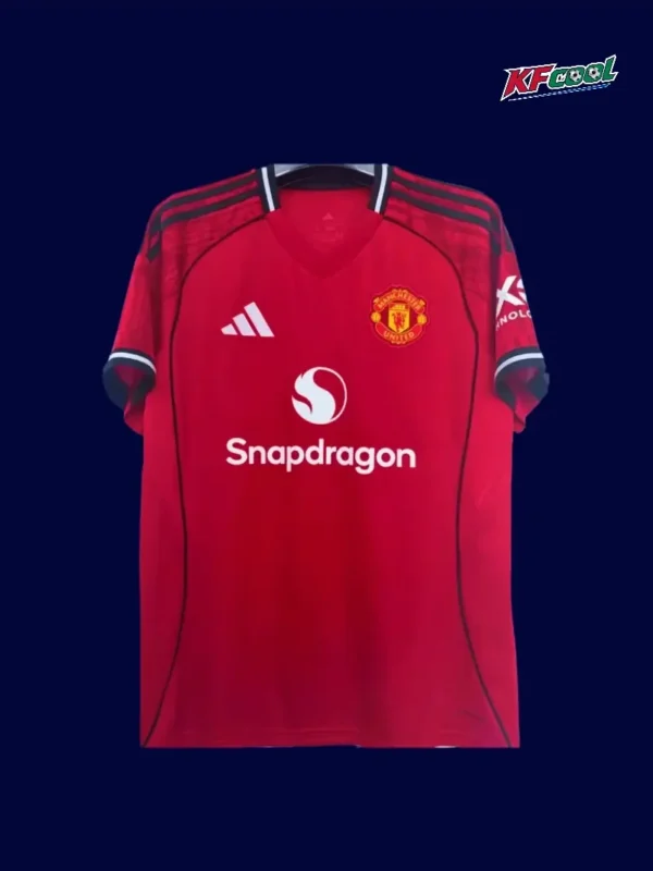ManU 25/26 Home Red Jersey Fans Version Front, replica fan-fit, casual